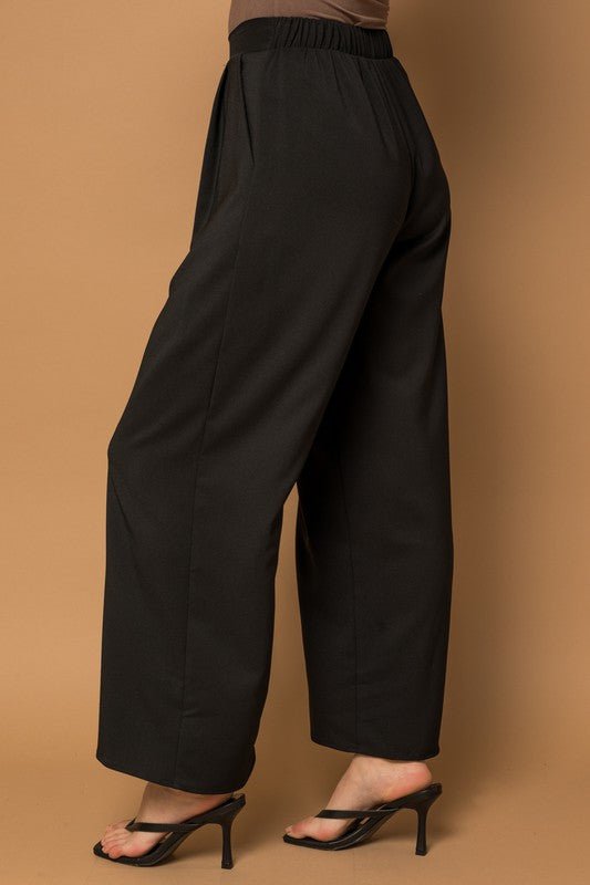 At The Office Elastic Wide Leg Pant - Shop AffairBottoms261036281000001223525