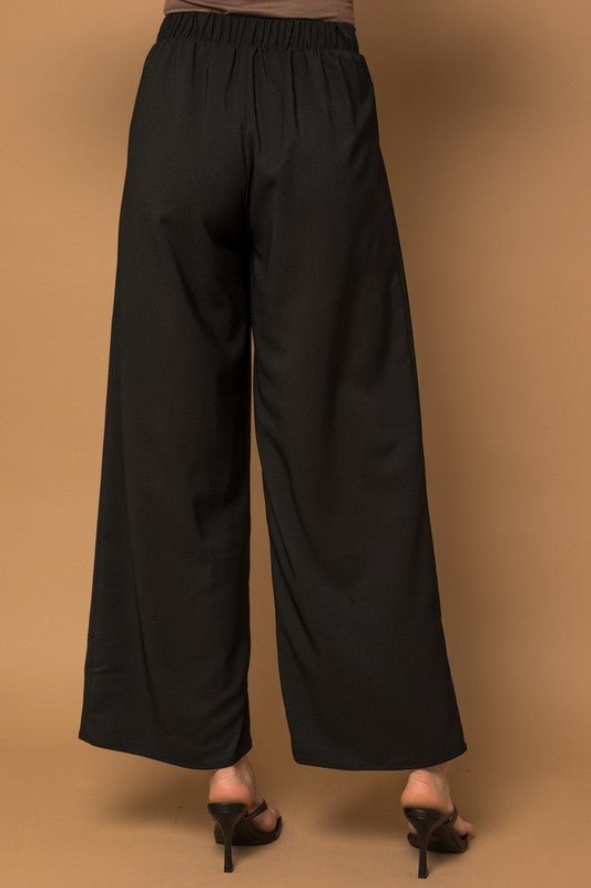 At The Office Elastic Wide Leg Pant - Shop AffairBottoms261036281000001223525